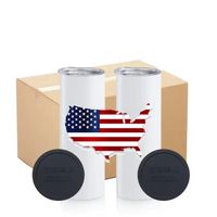 New US/CA Warehouse 20oz stainless steel tumbler sublimation blanks straight slim beer mug water bottle outdoor camping cup vacuum insulated drinking