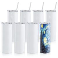 CA/US Warehouse 2 Days Delivery 20oz stainless steel tumbler Sublimation Blanks White Mugs Thermos water bottle Drinking camping cups