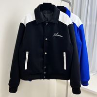 2023 autumn and winter designers new letters splicing AMIRIlinesS collision lapel baseball jacket men's loose long-sleeved luxury wool am leisure jacket jacket