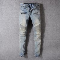 Men' s Jeans High Street Hipster Motorcycle Jeans Men Vi...