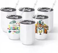 12oz Sublimation Blanks Wine Tumblers Straight Cup Stainless Steel Double Wall Vacuum Insulated Mugs 50pc/carton FY5247