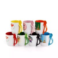 11oz Sublimation Ceramic Mug Blank Coffee Mugs with Spoon Su...