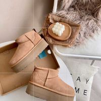 Ultra Mini Platform Boot Designer Woman Winter Ankle Australia Snow Boots Thick Bottom Real Leather Warm Fluffy Booties With Fur Shoes X7