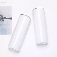 US Warehouse Sublimation Blanks Mugs 20oz Stainless Steel Straight Tumblers Blank white Tumbler with Lids and Straw Heat Transfer Cups Water Bottles 0417