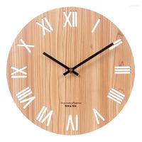 Wall Clocks Modern Wooden Clock Silent Home Decor Wood Watches Creative Living Room Decoration Grain Bedroom