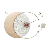 Wall Clocks Golden Large Clock Modern Design Watches Home Decor Living Room Decoration Luxury Relief Hanging Creative