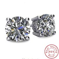 Stud Solitaire 3ct Lab Diamond Gemstone Earring 100% Real 925 sterling silver Jewelry Engagement Wedding Earrings for Women men 221119