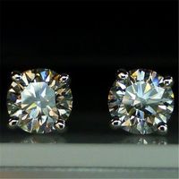 Stud Trendy 5mm9mm Lab Diamond Earring 100% Real 925 sterling silver Jewelry Engagement Wedding Earrings for Women men Bijou 221119