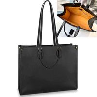 Designer Women Bag Embossed Black flower Monograms ONTHEGO GM MM Bags Leather louiseitys Handbag viutonity Purse Tote Shoulder Cros