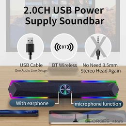 Computer Speakers 4D Computer Speaker Soundbar Stereo Game Subwoofer 2.0 Bluetooth For Laptop Notebook PC Music Player Wired Loudspeaker