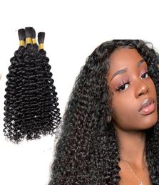 Human Braiding Hair Bulk No Weft 4B 4C Afro Kinky Curly Bulk Hair For Braiding 100g Mongolian Indian Hair Crochet Braids4228701