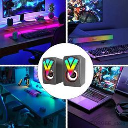 Computer Speakers Game Monitor Speakers Multimedia Desktop Speaker With RGB Shine Wired USB Speaker For Notebook Computer Music And Desk Decor