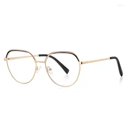 Sunglasses High Quality Fashion Trendy Product Anti Blue Women Retro Cat Eyes Metal Frame Business Office Computer Glasses