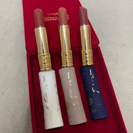 Lan Brand Lipstick 3pcs/set Valentine's Gift Box Matte Lip Makeup Lipstick #196 #274 #295 Kit High Quality Birthday Bride Gift Box Waterproof Long Lasting