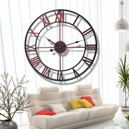 Estilo europeu relógio retro criativo decoração de casa relógio de parede grandes relógios sala de estar estilo europeu relógio de parede de ferro lj201241g