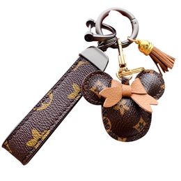 luxury designer keychain Mouse Diamond key chain Design Car key chains bag charm Favour Flower Pendant Jewellery Keyring Fashion PU 4603