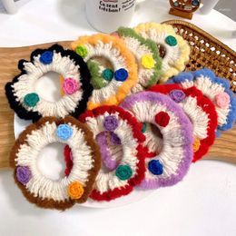 Hair Accessories 1pc Cute Style For Girls Headband Boutique Hand-woven Wool Large Curls Colorful Flowers