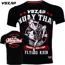 VSZAP Jujitsu T-shirt Muay Thai Fighting Martial Arts MMA Fiess Short-sleeved Leisure Men's Training Clothes
