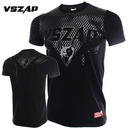 VSZAP Summer Cotton Printed Short-sleeved T-shirt MMA Fighting Fiess Clothes Martial Arts Style Sports Muscle Muay Thai