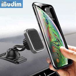 Cell Phone Mounts Holders iBudim Car Phone Holder For Mobile Phone Holder Stand Car Dashboard Magnet Cellphone Mount GPS Supports YQ240110
