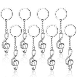 30Pcs Musical Note Key Chain Symbol G-Clef Key Ring Keychain 240110