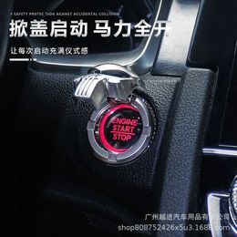Car Decoration Engine Ignition Onekey Start Stop Push Button Switch Button Protective Cover Sticker Auto Interior Accessories