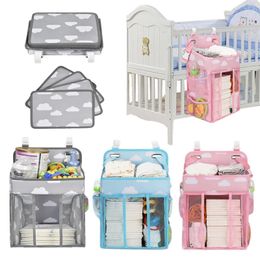 Baby Crib Hanging Storage Bag Diaper Nappy Organizer Cot Bed Organizer Bag Infant Essentials Diaper Caddy Kids Crib Bedding Sets 240111