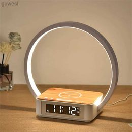 Night Lights 3 in 1 Wireless Rechargeable Touch Bedside Lamp With Alarm Clock Cell Phone Can Be Charged for Bedroom YQ240112