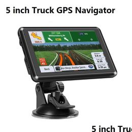 Acessórios para carro GPS 5 polegadas Satnavs de navegação para carros caminhões caminhão Hgv motorhome com alertas de câmera de velocidade Bluetooth Avin Poi Lane A Dhs4K
