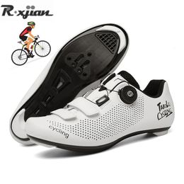 Footwear Summer Breathable White Road Bike Shoes Riding Selflocking Mtb Shoes Men Speed Racing Shoes Antiskid Flat Cycling Sports Shoes
