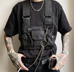New Tactical Vest Men Fashion Black Punk Retro Motorcycle Vests Mens Hip Hop Pockets Waistcoats Jaqueta Motoqueiro YT501622044575