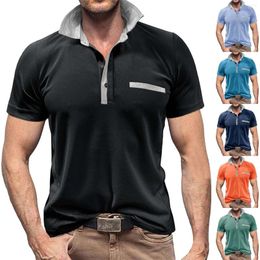 Men's T Shirts Fashion Spring And Summer Casual Short Sleeved Buttons Lapel Men Shirt Pack Tall Man Bulk For