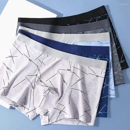 Underpants Wear Men Underwear 4 Pcs Men's Soft Breathable Quick Dry Sports Boxers Elastic U Moisture-wicking Mid Waist Design