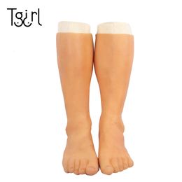 Costume Accessories Silicone Prosthesis Sleeve Simulated Skin Artificial Leg for Cover Scars Young-aged COS Props A Pair Clone Foot