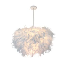 Nordic White Feather Pendant Lights Children's Bedroom Modern Led Ceiling Chandeliers Dining Room Loft Home Decor Hanghing Lamps