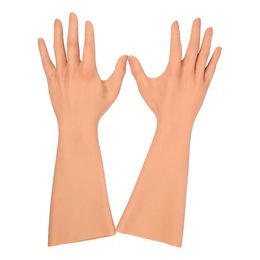 Costume Accessories Artificial Female Silicone Simulated Human Skin Scar Hiding Fake False Hands Sleeves for Halloween Cosplay Crossdressing