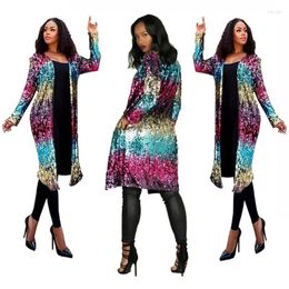 Women's Suits Women Fashion Muticolor Sequins Blazer Sequin Jacket Casual Long Sleeve Glitter Party Shiny Lapel Coat Jazz Dance Outerwear