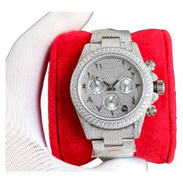 Out Diamond Moissanite Watch Iced Designer Mens Watch 904L Alta Qualidade 7750 Movimento Automático Relógios Orologio.7431