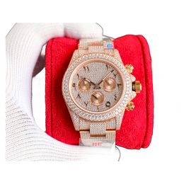 Relógio de luxo moissanite gelado relógio masculino designer para relógios masculinos de alta qualidade 7750 relógios de movimento automático Orologio.Monte de luxo i19