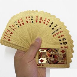 Other Festive Party Supplies 24K Gold Playing Cards Poker Game Deck Foil Set Plastic Magic Card Waterproof Drop Delivery Home Garde Dhplh