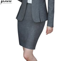 Vestidos naviu moda profissional formal trabalho quadris saia escritório senhoras cinza preto passo bottoms um passo mini vestido