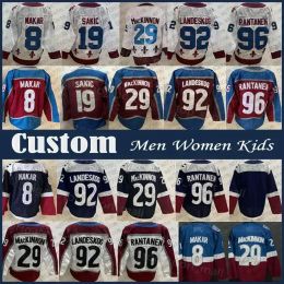 Colorado''Avalanche''Custom Mens women youth8 Cale Makar 29 Nathan MacKinnon Hockey Jersey Gabriel Landeskog Mikko Rantanen Nazem Kadr