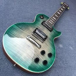 Factory Customization Green Flame Maple Top Electric Guitar Tuilp Tuner, Chrome