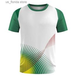 Men's T-Shirts Mens T-shirt Short Slve Sports T 3D Printing Customizable Team Name Clothing Fast Drying Fashion O Neck Oversized Tops Y240321