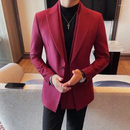 Men's Suits High-quality Stylish And Handsome Double-neck Suit Slim Autumn/winter Solid Color Business Casual Wedding Dress M-4XL