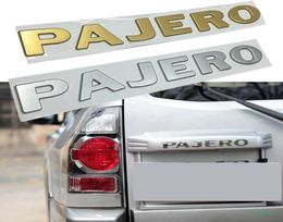 Silver Gold For Mitsubishi Pajero Letters Emblem Decor Sticker ABS 3D Auto Front Fender Bumper Trunk Font Logo Decal Car Tuning6822231