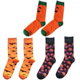 Girl Dresses Halloween Socks Fashionable Children Cotton Breathable Pumpkin Picture Adorable Wearing Accessory Creative