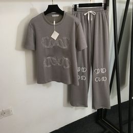 Moda camisas de algodão calças clássico bordado camisetas calças luxo manga curta topos calças luxo toque macio camisas agasalho