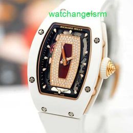 RM Watch Movement Watch Nice Watch RM07-01 Series RM0701 Automatic Mechanical Wrist Watch White Ceramic Red Lip 45.66*31.40mm