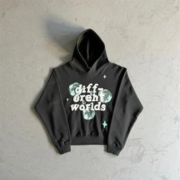 Men's Hoodies Broken Planet Trendy Brand Sweatshirt For Men And Women Foam Printed Street Hip-hop Loose Warm Clothing Casual